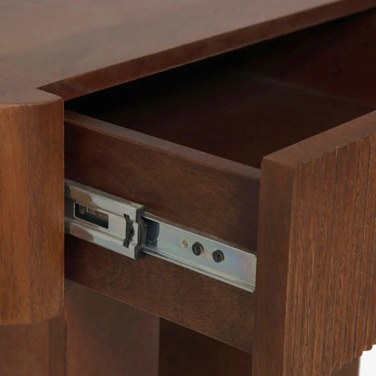 Modern Natural Wood Dual-Pedestal Drawer Nightstand