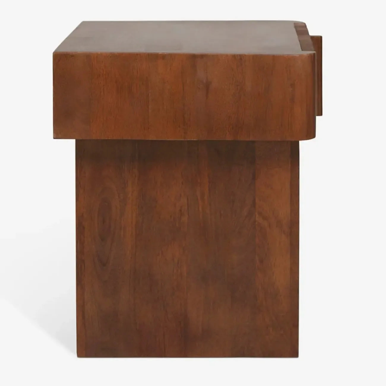 Modern Natural Wood Dual-Pedestal Drawer Nightstand