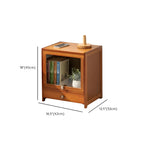 Traditional Wood 2-Drawer Glass Door Nightstand Brown