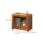 Traditional Wood 2-Drawer Glass Door Nightstand Brown