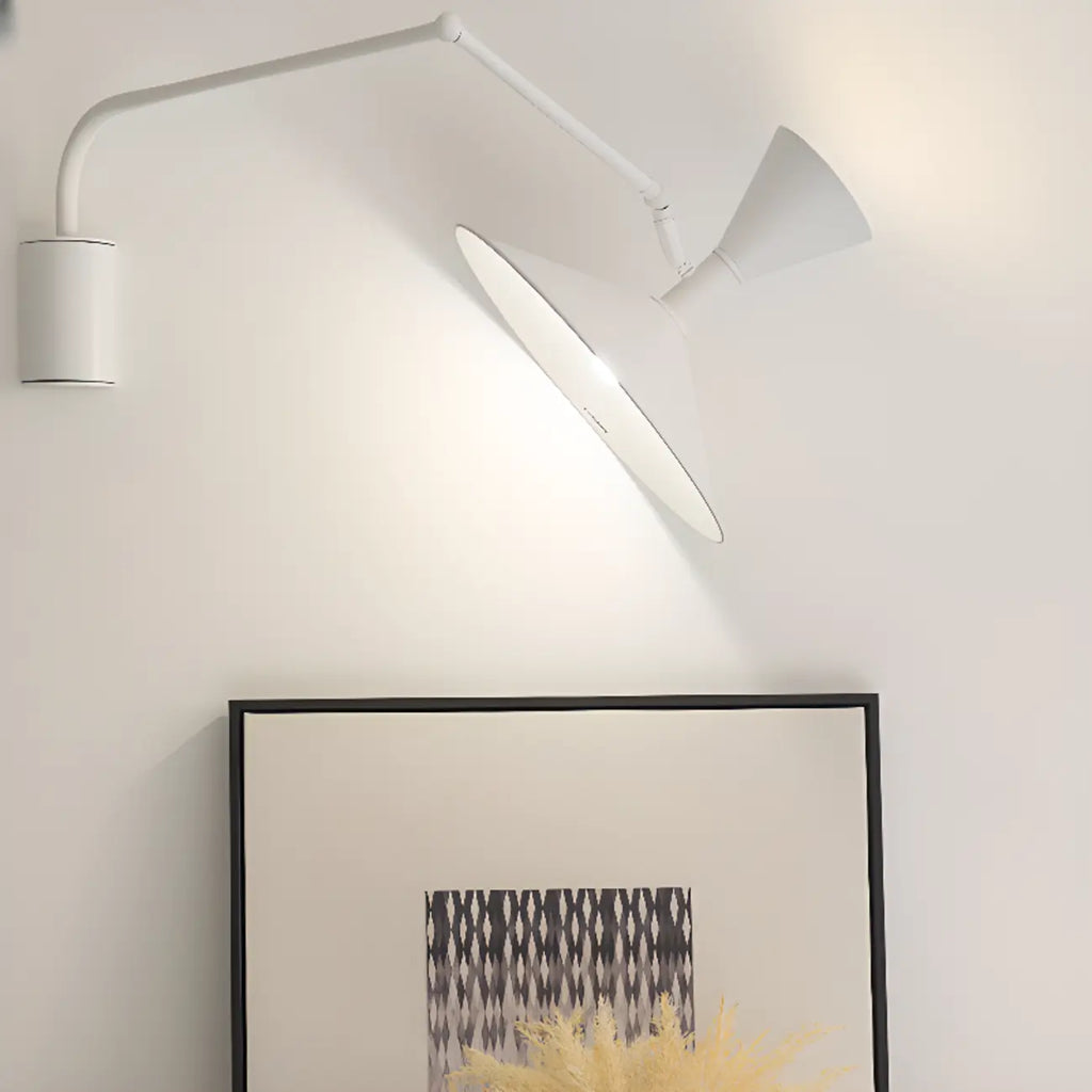 Modern White Plug-In Adjustable Wall Sconce in 2-Light