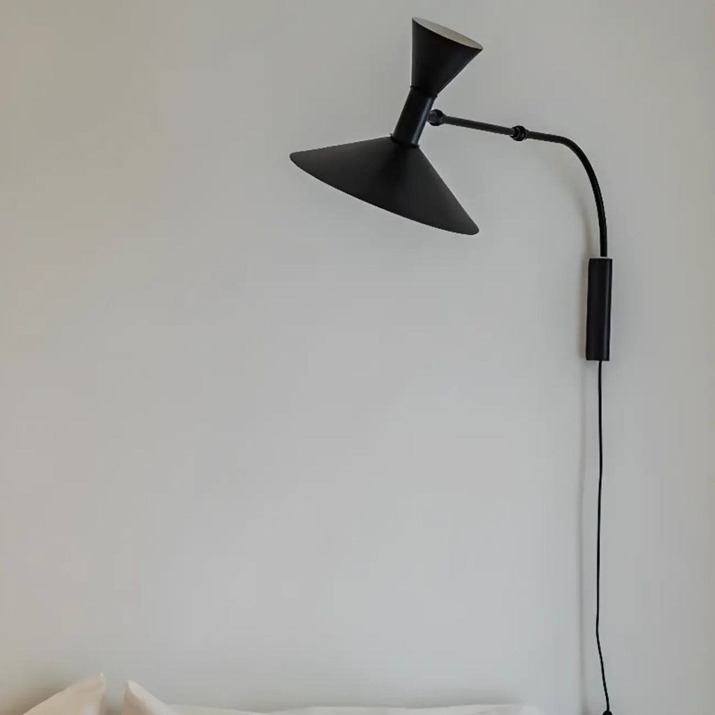 Modern White Plug-In Adjustable Wall Sconce in 2-Light