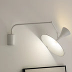 Modern White Plug-In Adjustable Wall Sconce in 2-Light