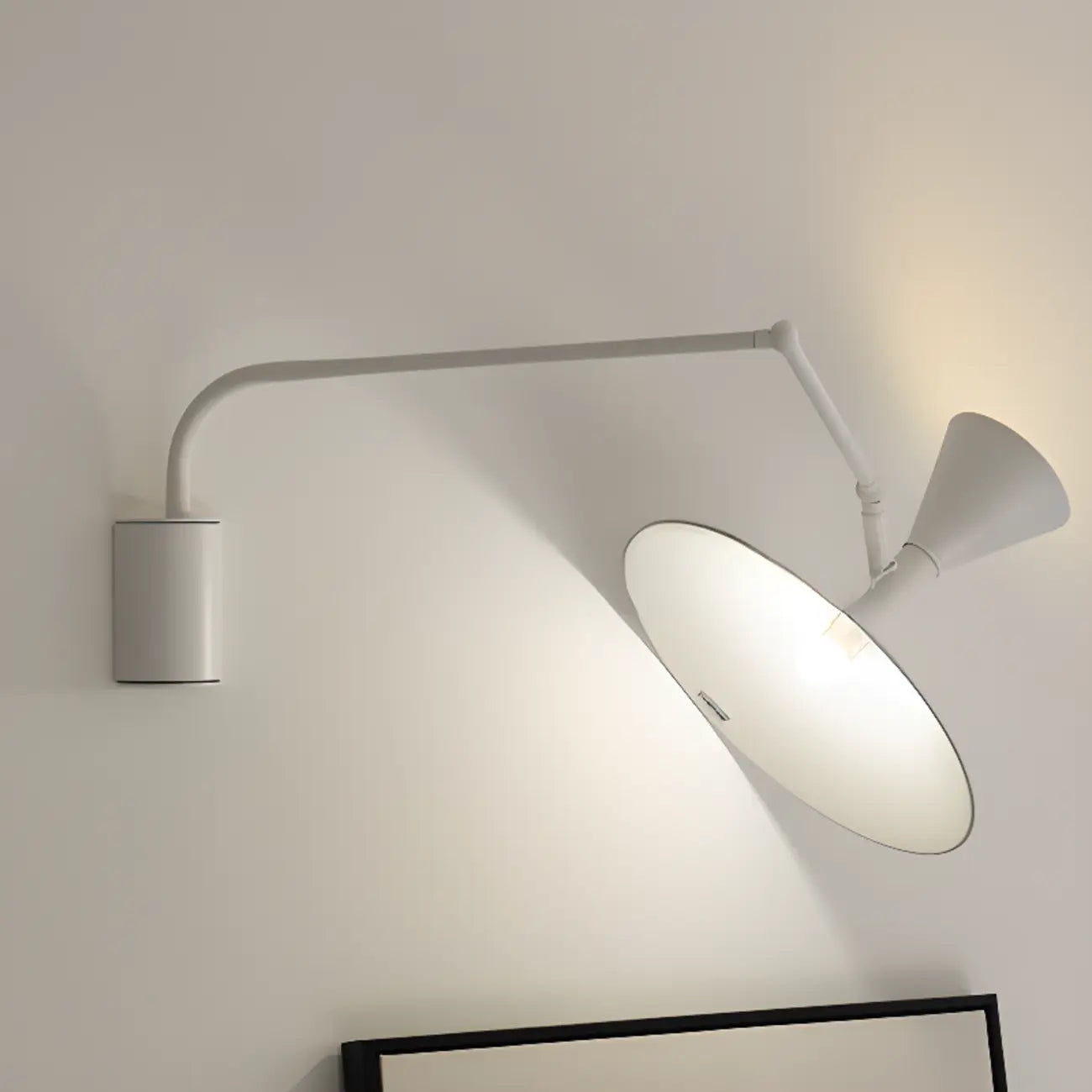 Modern White Plug-In Adjustable Wall Sconce in 2-Light