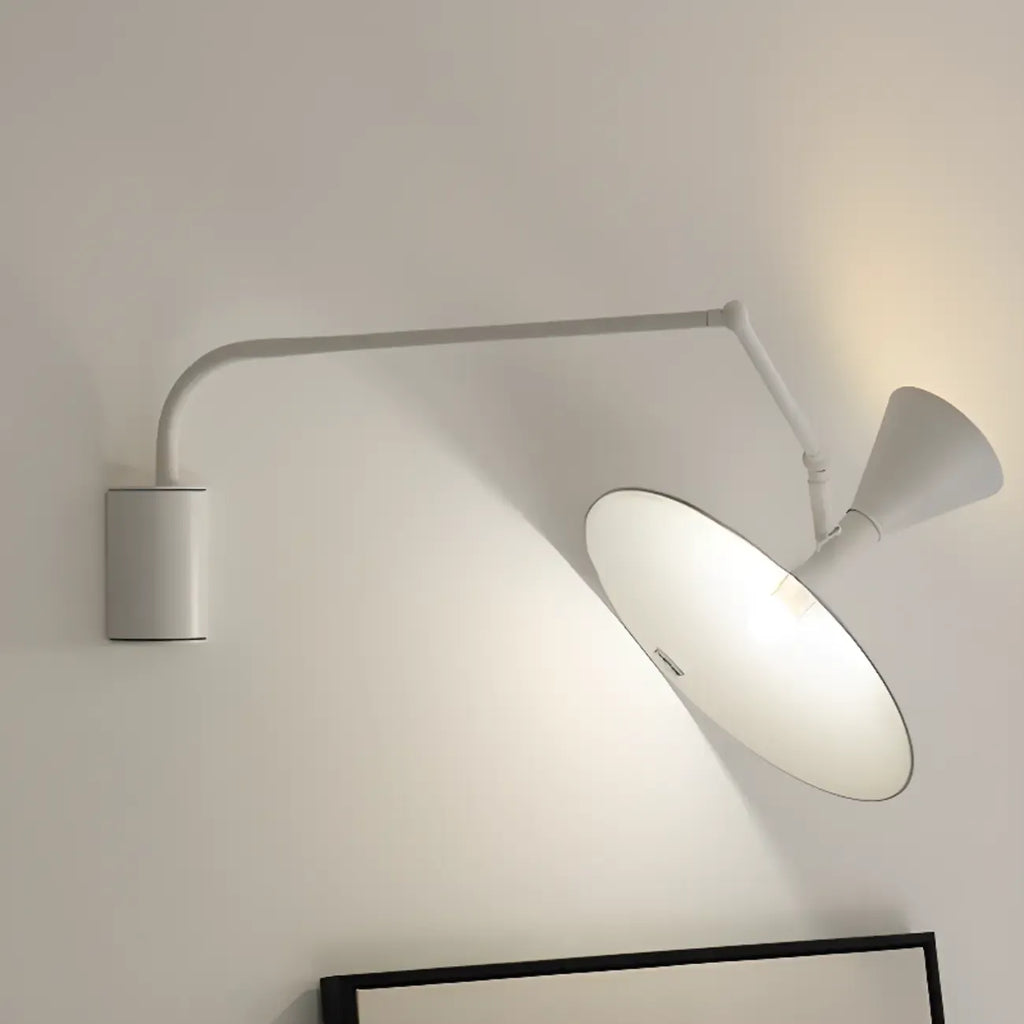 Modern White Plug-In Adjustable Wall Sconce in 2-Light