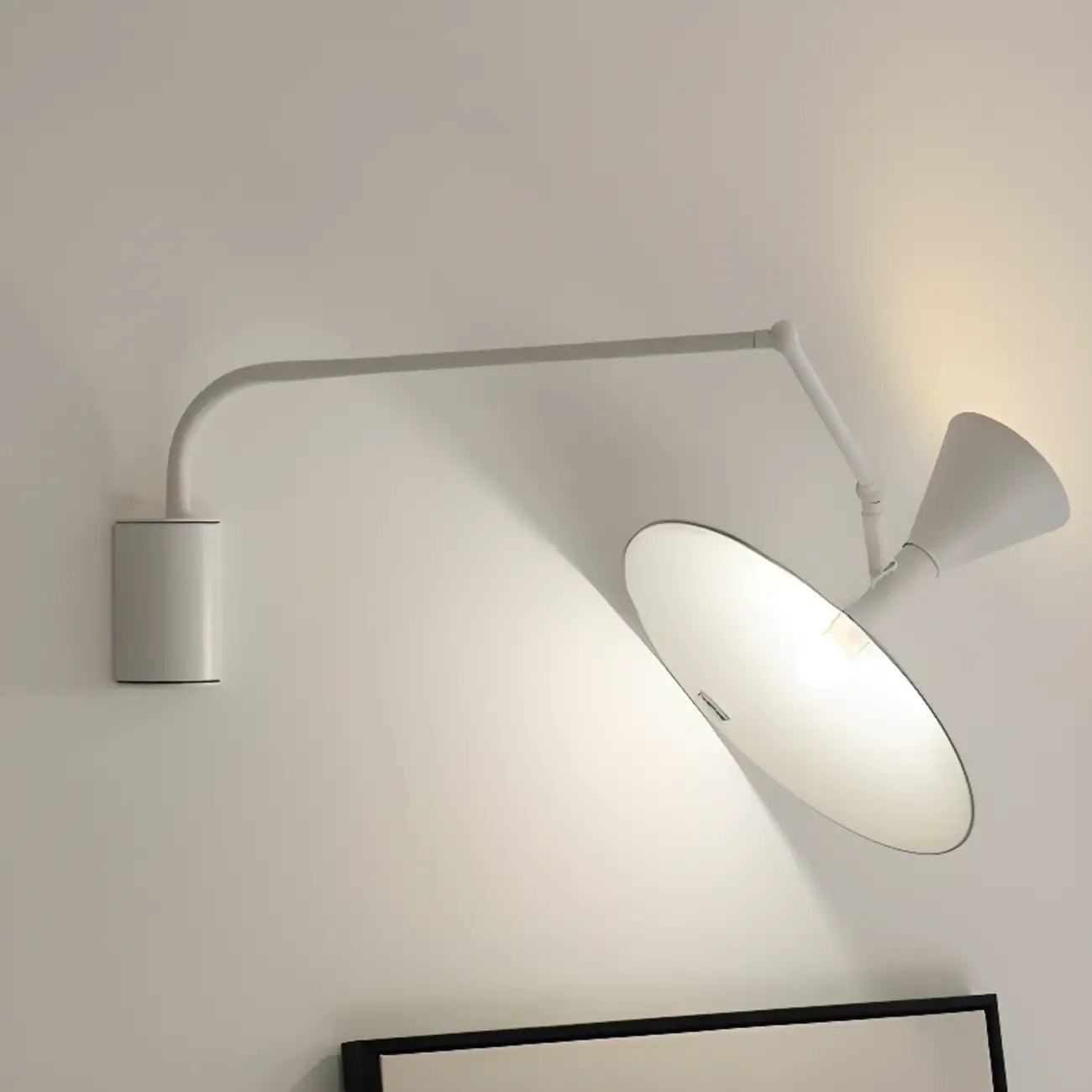 Modern White Plug-In Adjustable Wall Sconce in 2-Light