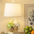 Modern Elegant Glass Fabric LED Table Lamp for Indoor