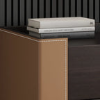 Off-White Wooden Drawer Storage Nightstand with Light