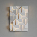 Art Decor White Geometric Metal LED Wall Sconce with Remote