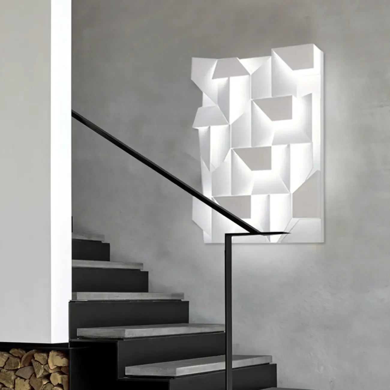 Art Decor White Geometric Metal LED Wall Sconce with Remote