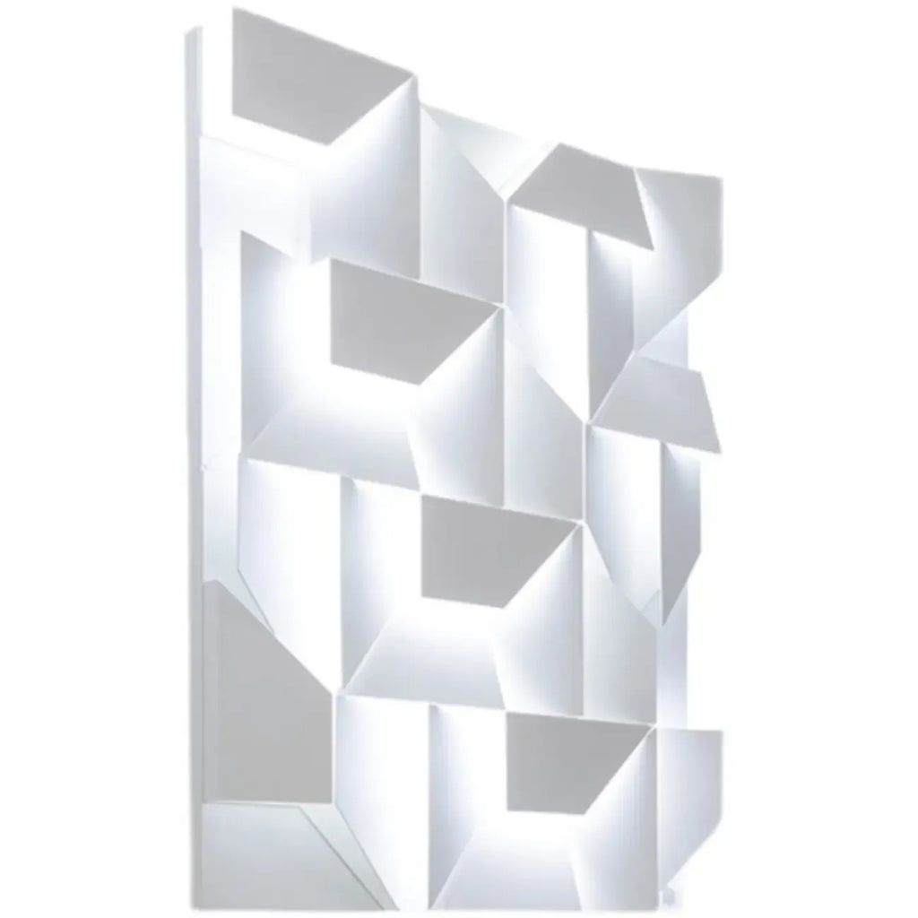 Art Decor White Geometric Metal LED Wall Sconce with Remote