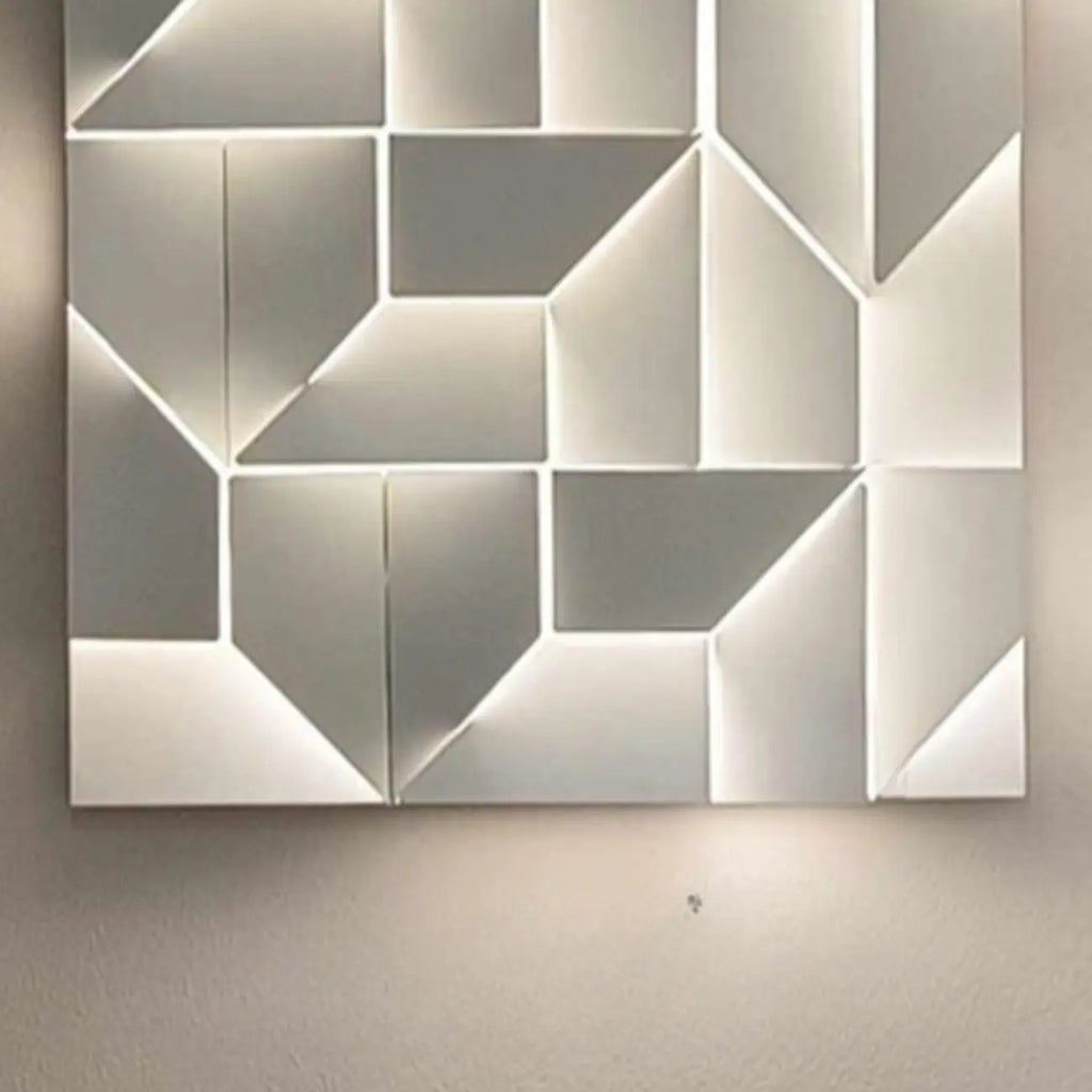 Art Decor White Geometric Metal LED Wall Sconce with Remote