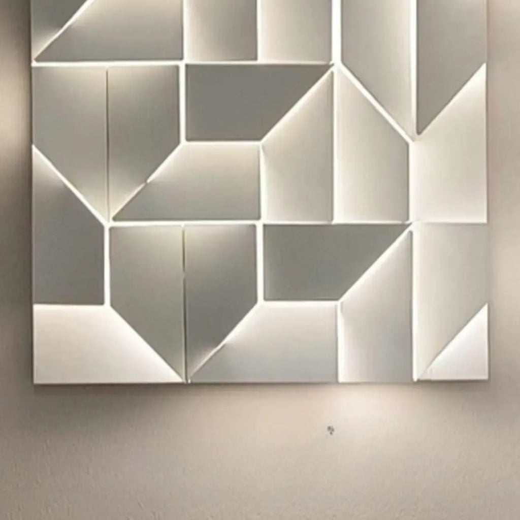 Art Decor White Geometric Metal LED Wall Sconce with Remote