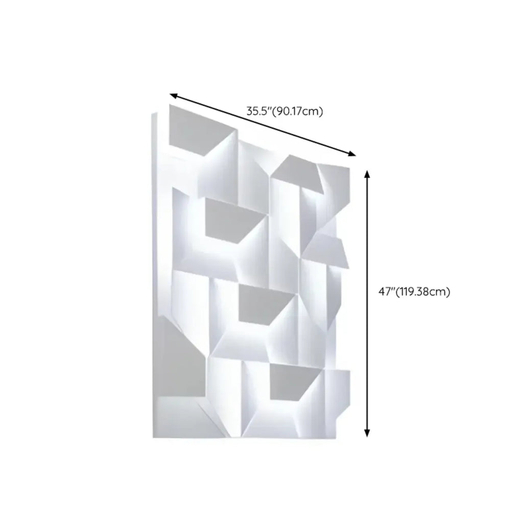 Art Decor White Geometric Metal LED Wall Sconce with Remote