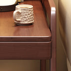 2-Tier Mobile Wooden Sofa Side Table with Storage Shelf