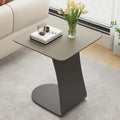 HomeyFad Square Leather Top C-Shape Metal Side Table