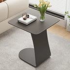 HomeyFad Square Leather Top C-Shape Metal Side Table