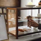 Wooden Glass Tabletop Display Cabinet for Home Decor