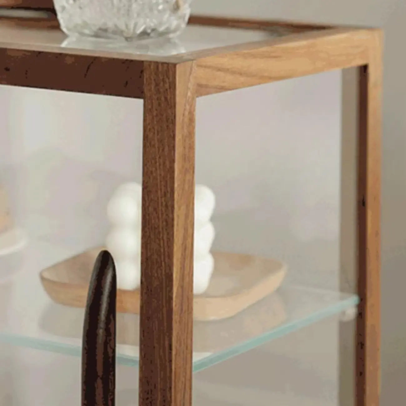 Wooden Glass Tabletop Display Cabinet for Home Decor