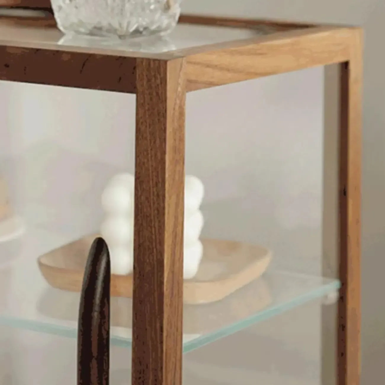 Wooden Glass Tabletop Display Cabinet for Home Decor