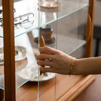 Wooden Glass Tabletop Display Cabinet for Home Decor