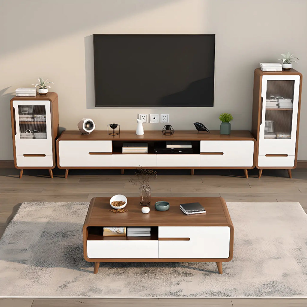 Modern wooden TV cabinet Chinese style storage