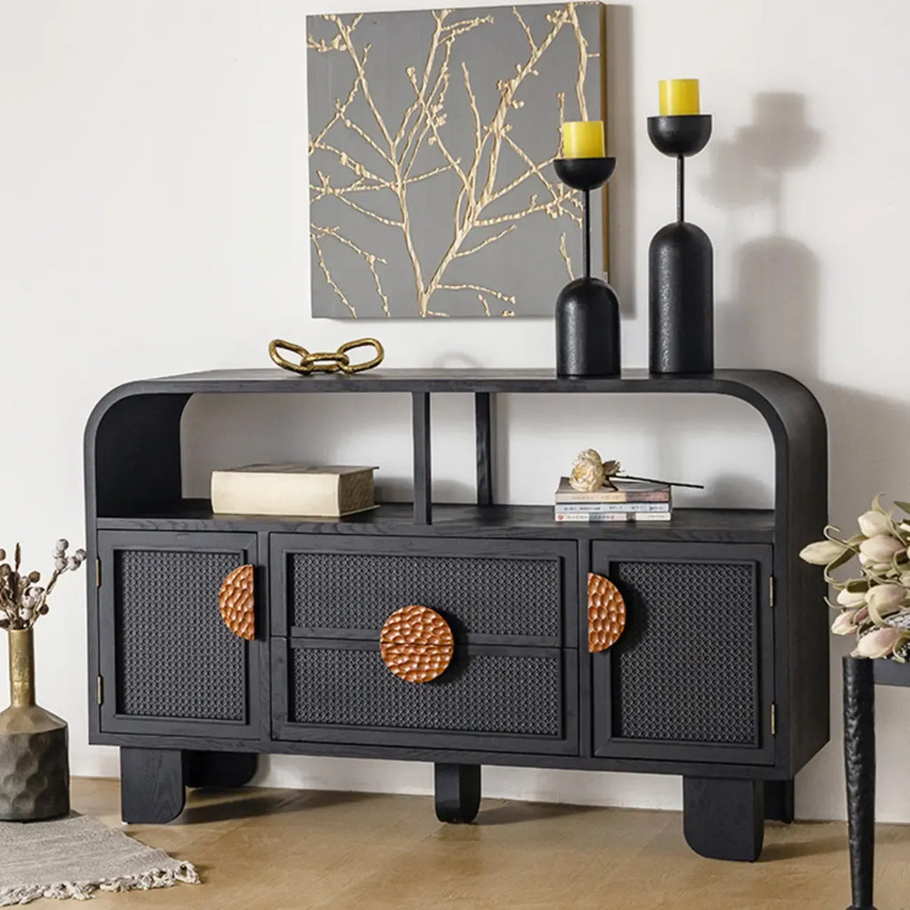 Charcoal Black Casual Storage Sideboard with Drawers