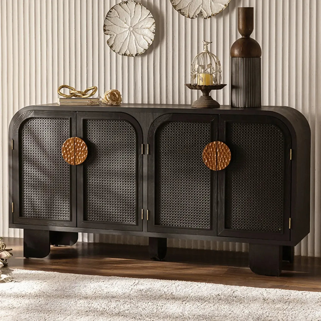 Charcoal Black Casual Storage Sideboard with Drawers