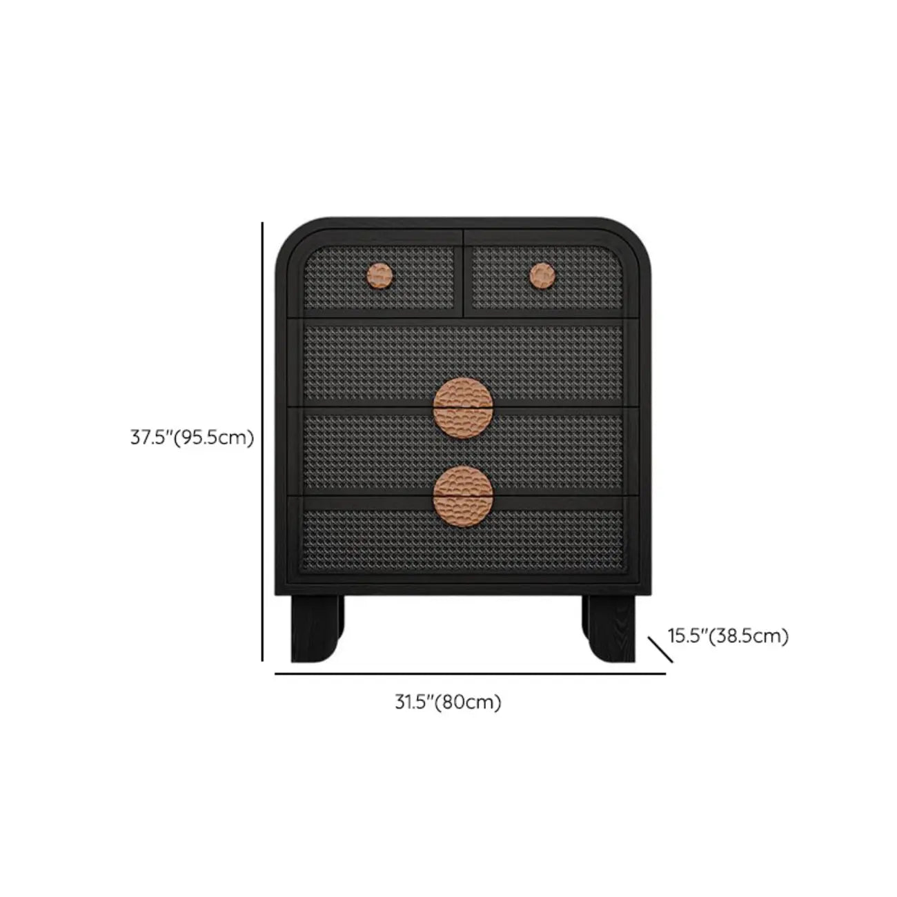 Charcoal Black Casual Storage Sideboard with Drawers