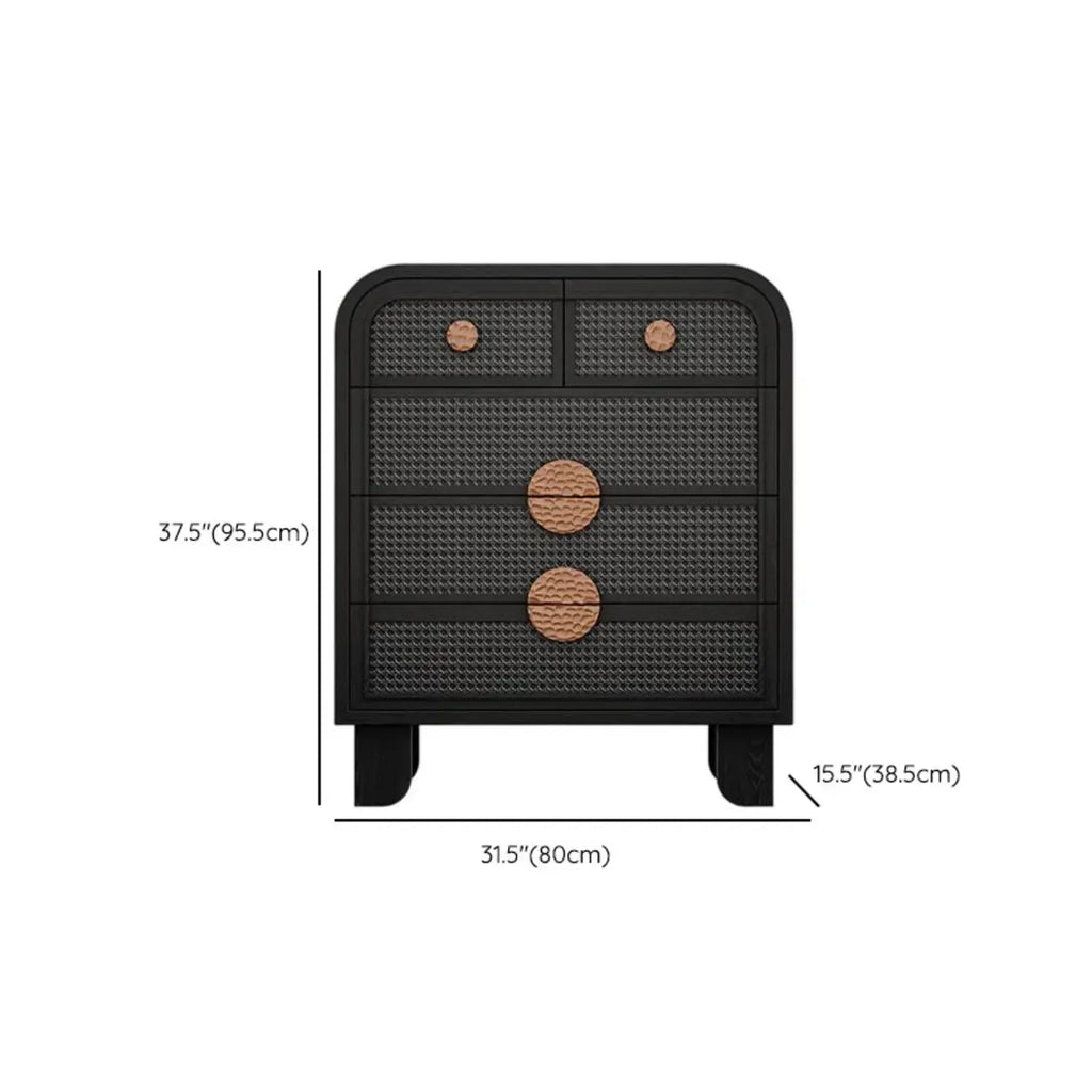 Charcoal Black Casual Storage Sideboard with Drawers