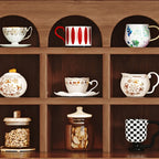 Oak Wood Open Storage Kitchen Sideboard with Cubbies