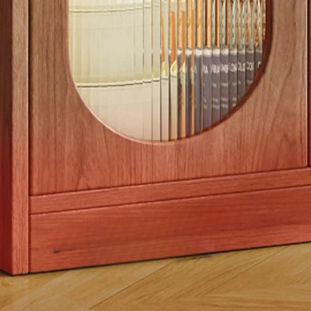 Oak Wood Open Storage Kitchen Sideboard with Cubbies