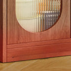 Oak Wood Open Storage Kitchen Sideboard with Cubbies