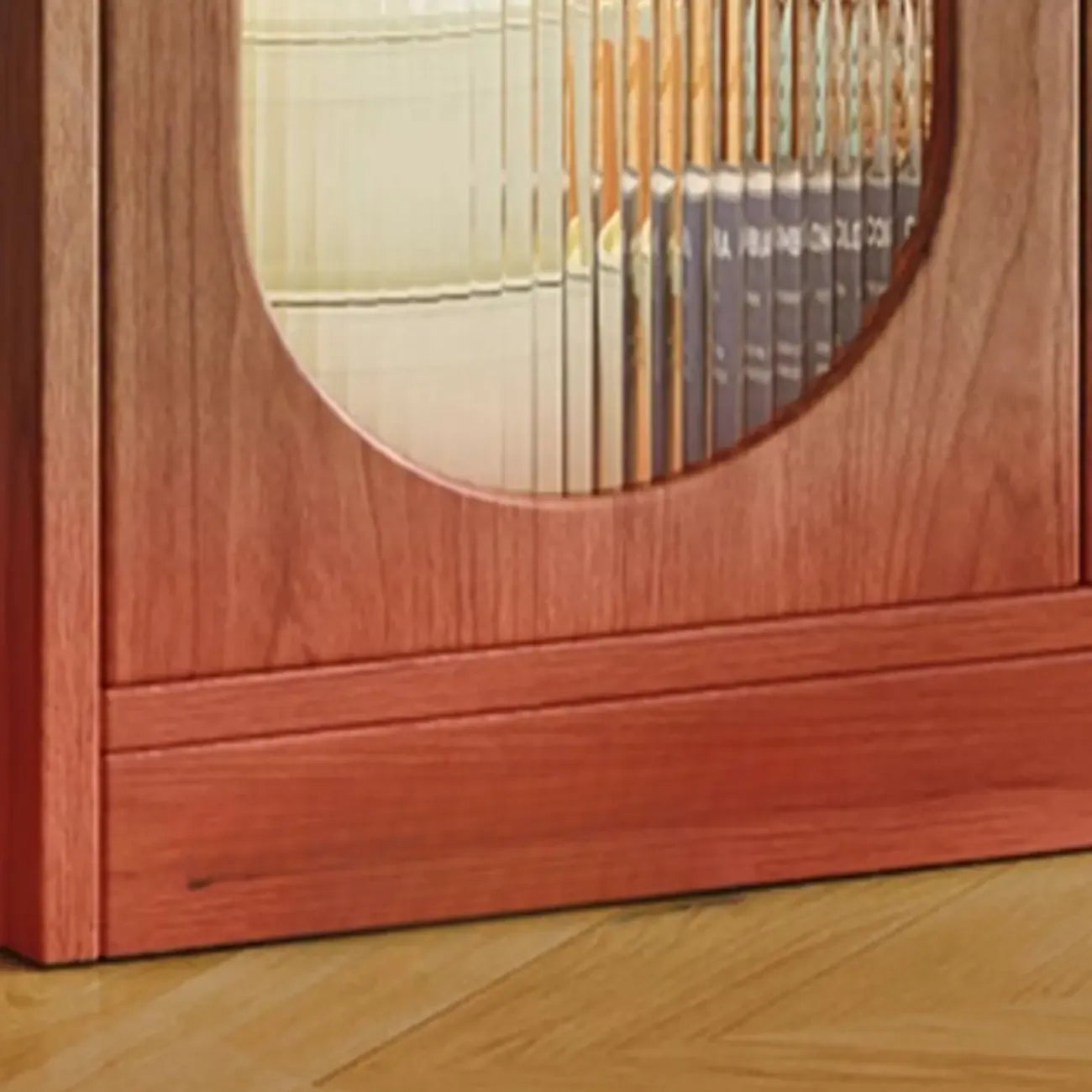 Oak Wood Open Storage Kitchen Sideboard with Cubbies