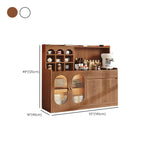 Oak Wood Open Storage Kitchen Sideboard with Cubbies
