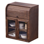 Traditional Wood Glass Door Kitchen Storage Cabinet