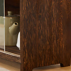 Traditional Wood Glass Door Kitchen Storage Cabinet