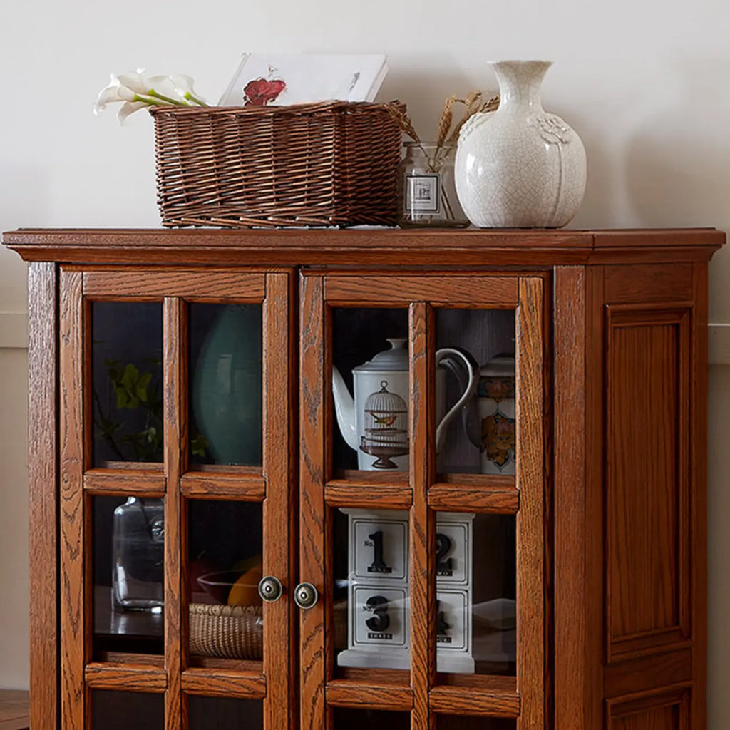 Scandinavian Wooden Floor Display Cabinet for Home Decor