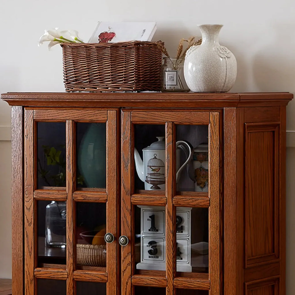 Scandinavian Wooden Floor Display Cabinet for Home Decor