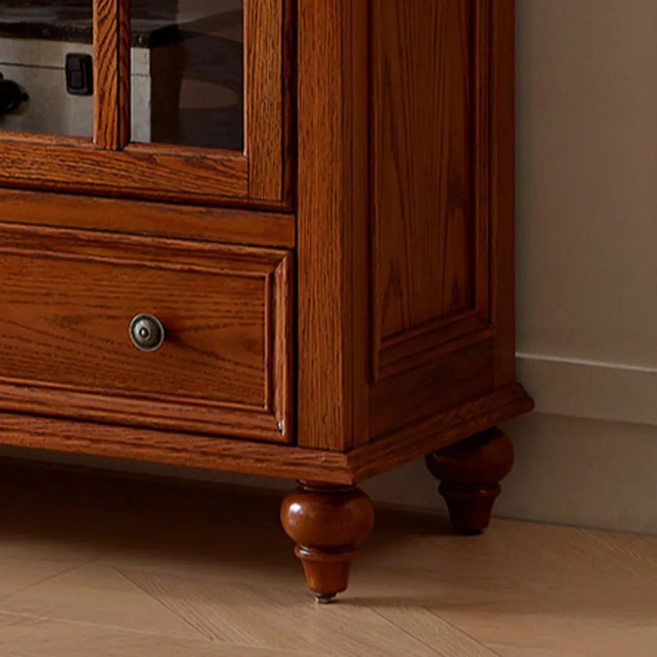 Scandinavian Wooden Floor Display Cabinet for Home Decor