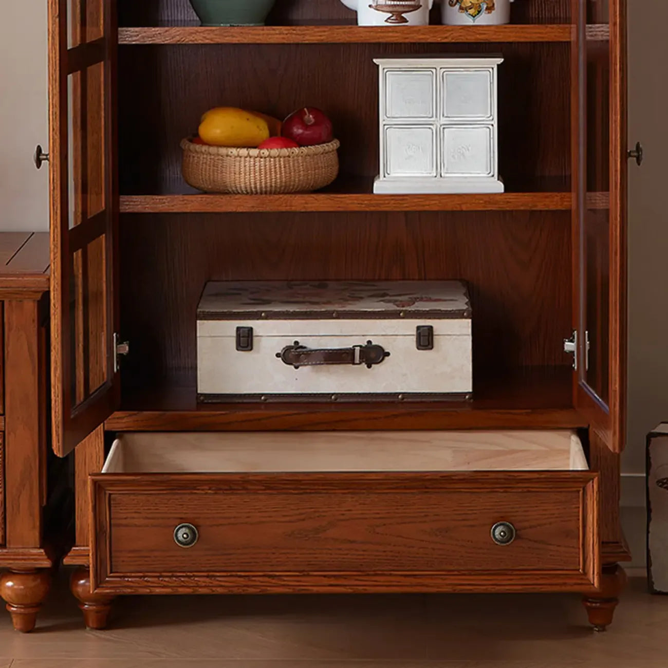 Scandinavian Wooden Floor Display Cabinet for Home Decor