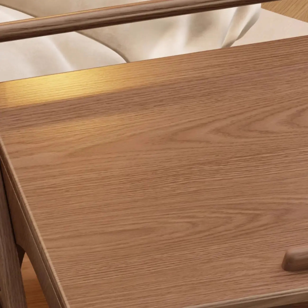 Folding 3-Tier Wooden Flip Top Rolling Side Table Nut-Brown