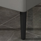 Trendy Gray Bedside 2-Drawer Nightstand with Stone Top