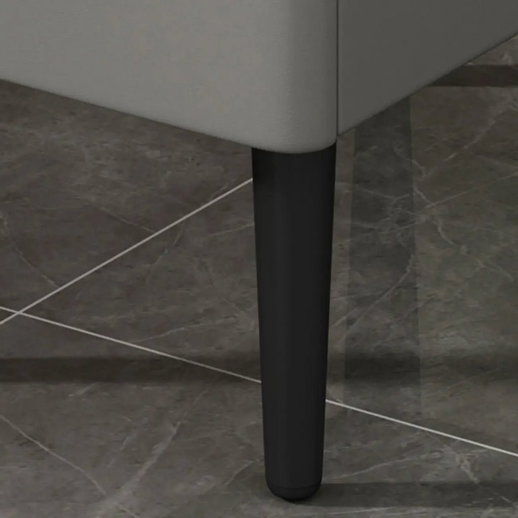 Trendy Gray Bedside 2-Drawer Nightstand with Stone Top