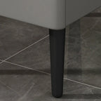 Trendy Gray Bedside 2-Drawer Nightstand with Stone Top