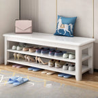 Simple Rectangular Solid Color Storage Entryway Bench