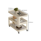 Unique 3-Tier Rotating White Corrugated Glass Metal Side Table
