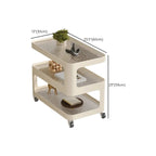 Unique 3-Tier Rotating White Corrugated Glass Metal Side Table