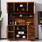 Kitchen Wooden White Cabinet Sideboard Built-in Wine Rack