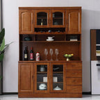 Kitchen Wooden White Cabinet Sideboard Built-in Wine Rack
